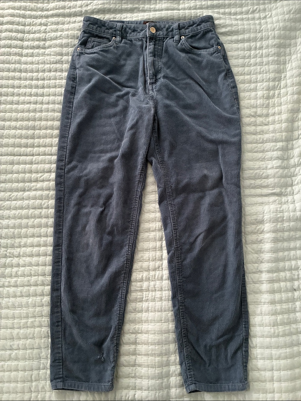 BDG Mom High-Rise Straight-Leg Corduroy Pants in Blue